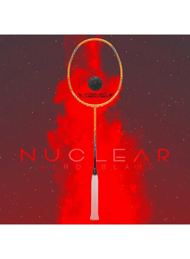 Hundred  Hundred Nuclear 72 Carbon Fibre Unstrung Badminton Racket With Full Racket Cover  | Best Price UAE