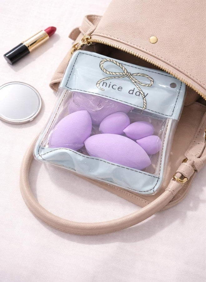 Teraabliss Makeup Blender Sponge Set with Cute Reusable Pouch - Soft Beauty Blending Sponges for Foundation, Concealer & Powder - Multi Shape Cosmetic Puff for Flawless Finish (Purple) - Image 4