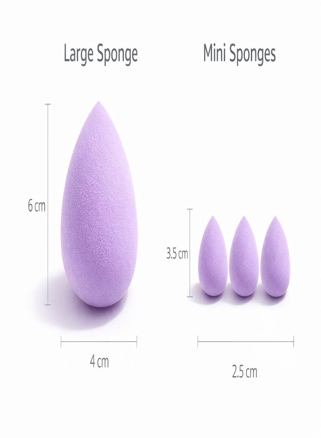 Teraabliss Makeup Blender Sponge Set with Cute Reusable Pouch - Soft Beauty Blending Sponges for Foundation, Concealer & Powder - Multi Shape Cosmetic Puff for Flawless Finish (Purple) - Image 2