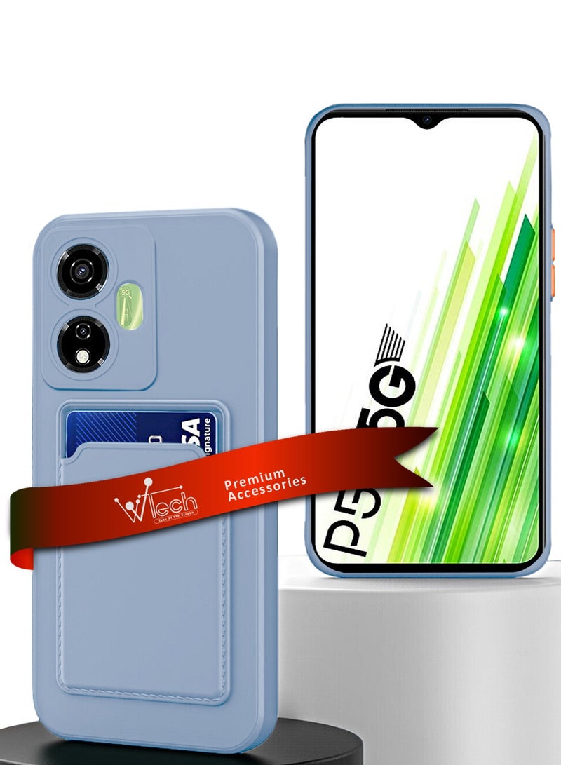 Wtech Silicone TPU With Card Holder Case Cover For Itel P55+ / P55 Plus 4G 2024 Grey - Image 1