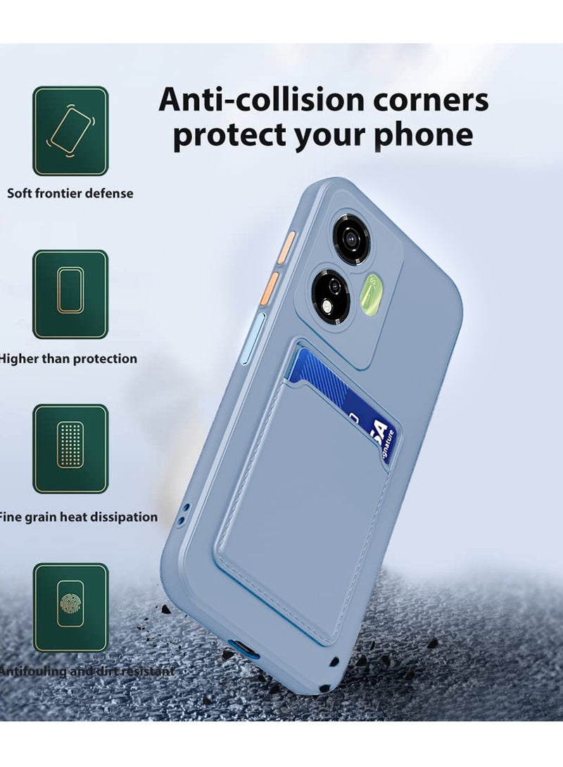 Wtech Silicone TPU With Card Holder Case Cover For Itel P55+ / P55 Plus 4G 2024 Grey - Image 2