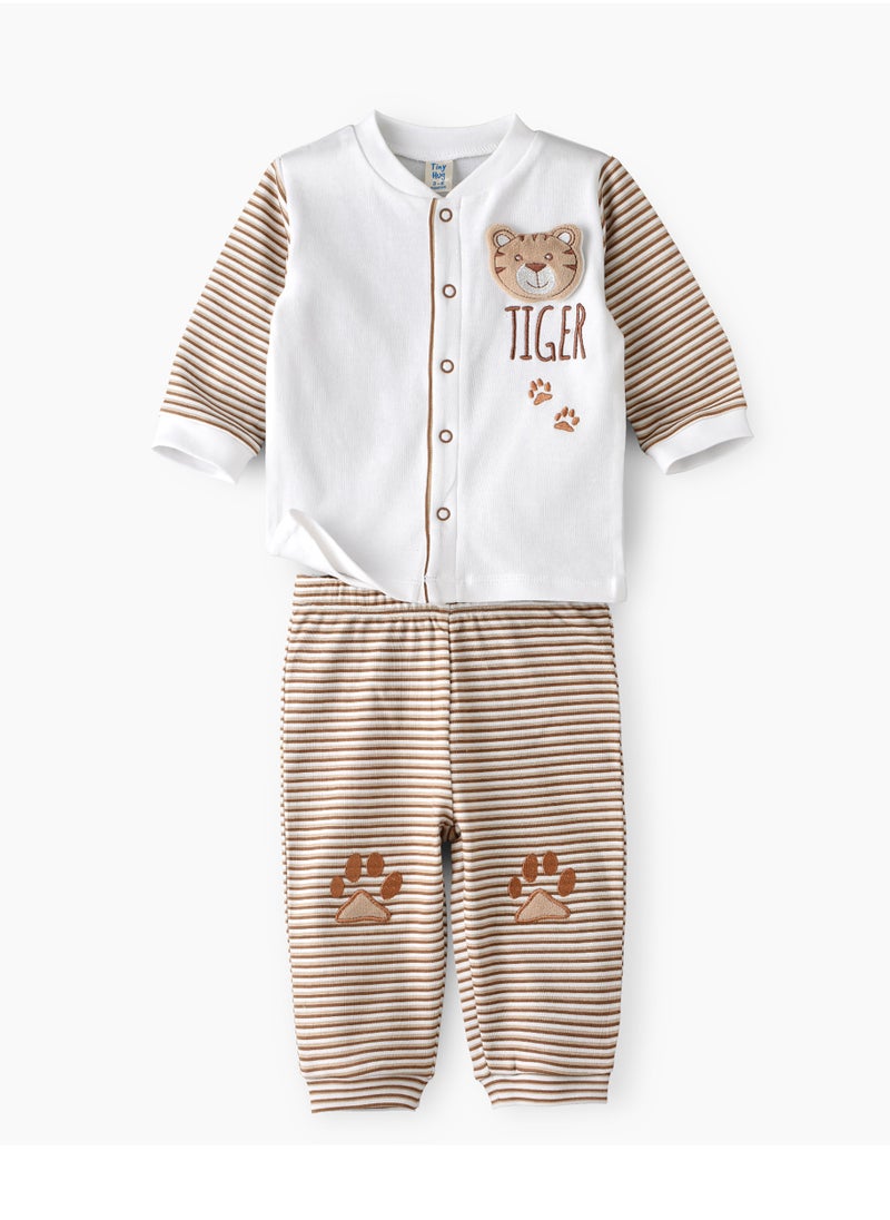 Tiny Hug Long Sleeve T-Shirt and Pyjama Set of Cotton for Boys, Soft and Comfortable Cotton Pajama Set for Kids, Perfect for Everyday Wear  - Image 1
