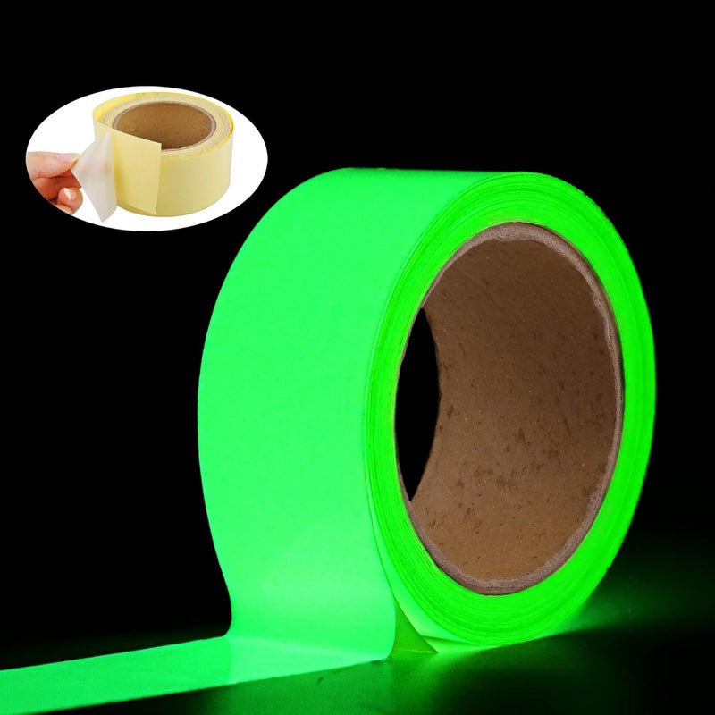 Oumers Glow in The Dark Tape 33 ft x 2 inch Green High Bright Luminous Tape Sticker Removeble Waterproof and Photoluminescent - Image 1