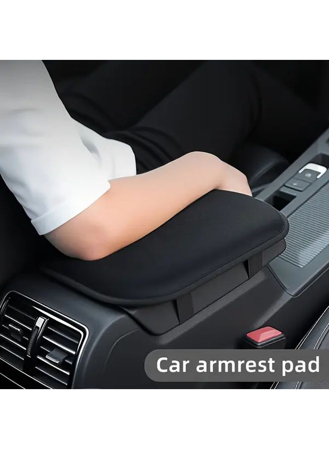 Black Car Console Armrest Pad Cushion Soft Comfortable Easy Install - Image 2