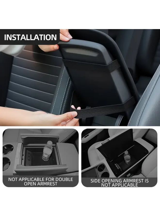 Black Car Console Armrest Pad Cushion Soft Comfortable Easy Install - Image 5