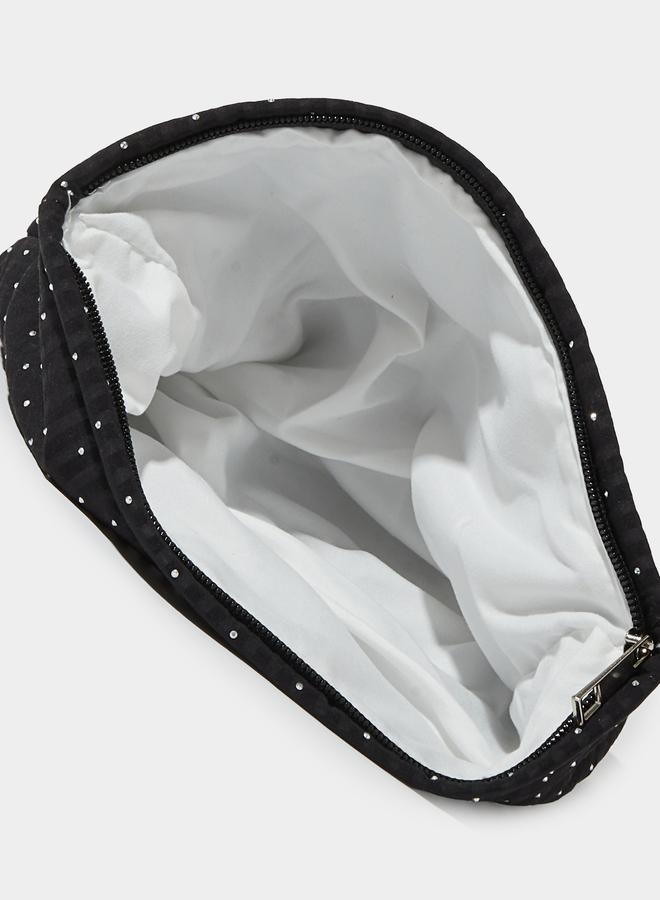 Styli Black Polka Dot Sequin Embellished Pouch - Image 4