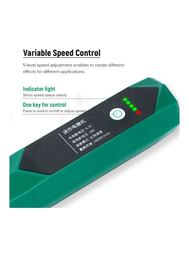 NIBEMINENT Cordless Rotary Electric Grinder Green/Black  - Image 3