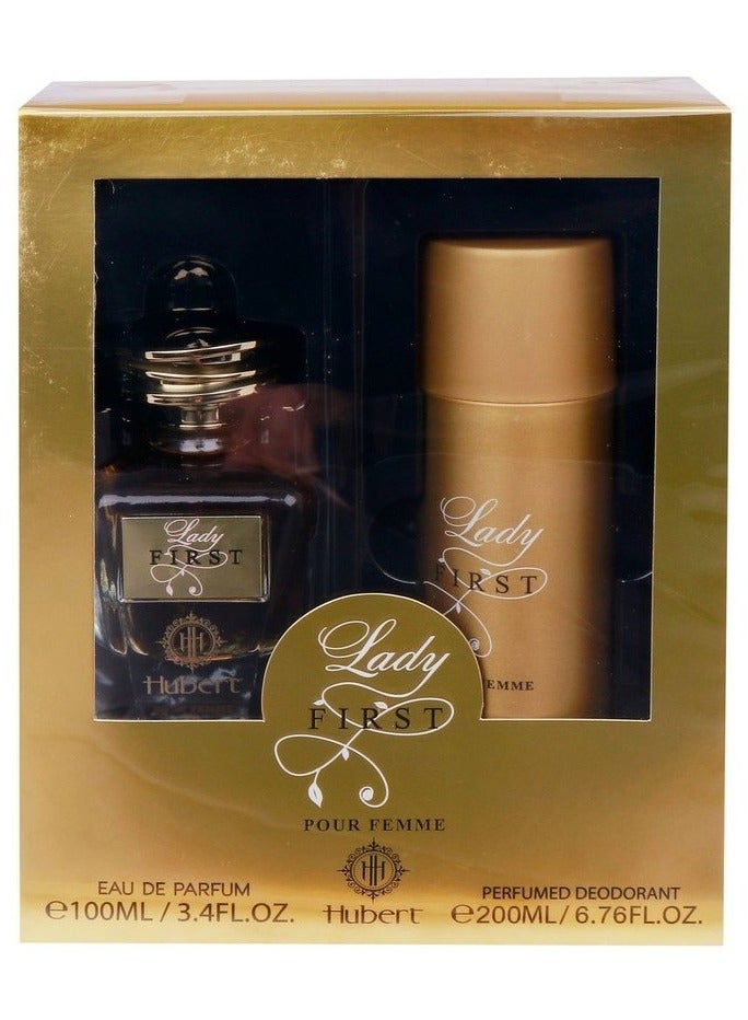 Hubert EDP Lady First 100 ml + Perfumed Deodorant For Pour Femme 200 ml - Image 1