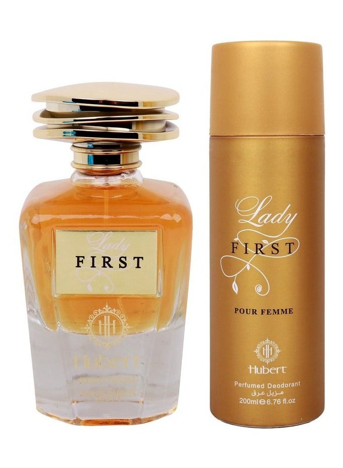 Hubert EDP Lady First 100 ml + Perfumed Deodorant For Pour Femme 200 ml - Image 2