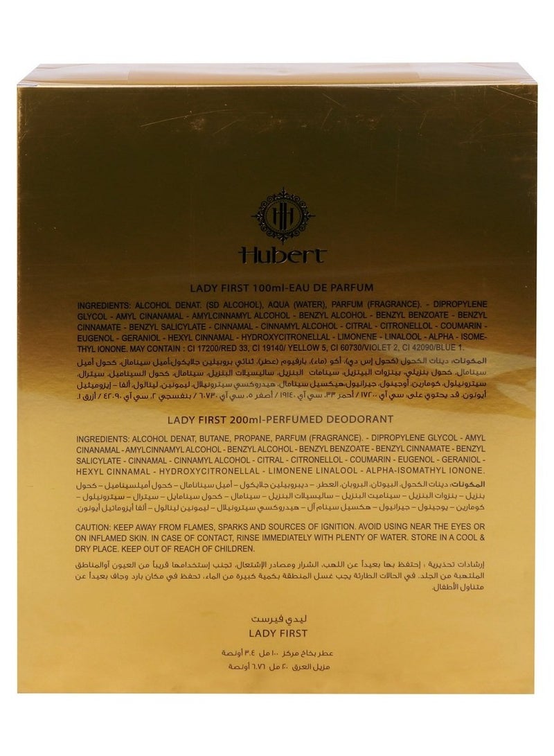 Hubert EDP Lady First 100 ml + Perfumed Deodorant For Pour Femme 200 ml - Image 3