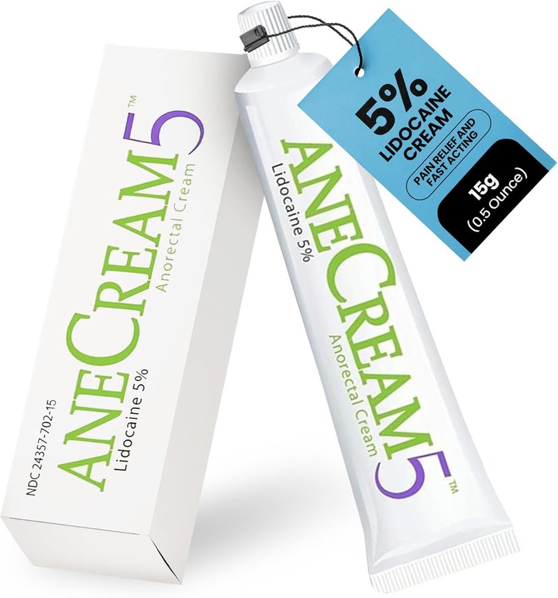 AneCream5-5% Lidocaine Numbing Cream - Maximum OTC Strength, Medical Grade Numbing Cream, Topical Anesthetic Lidocaine for Local & Anorectal Uses, Hemorrhoid Cream (0.5 oz/15 g) - Image 1