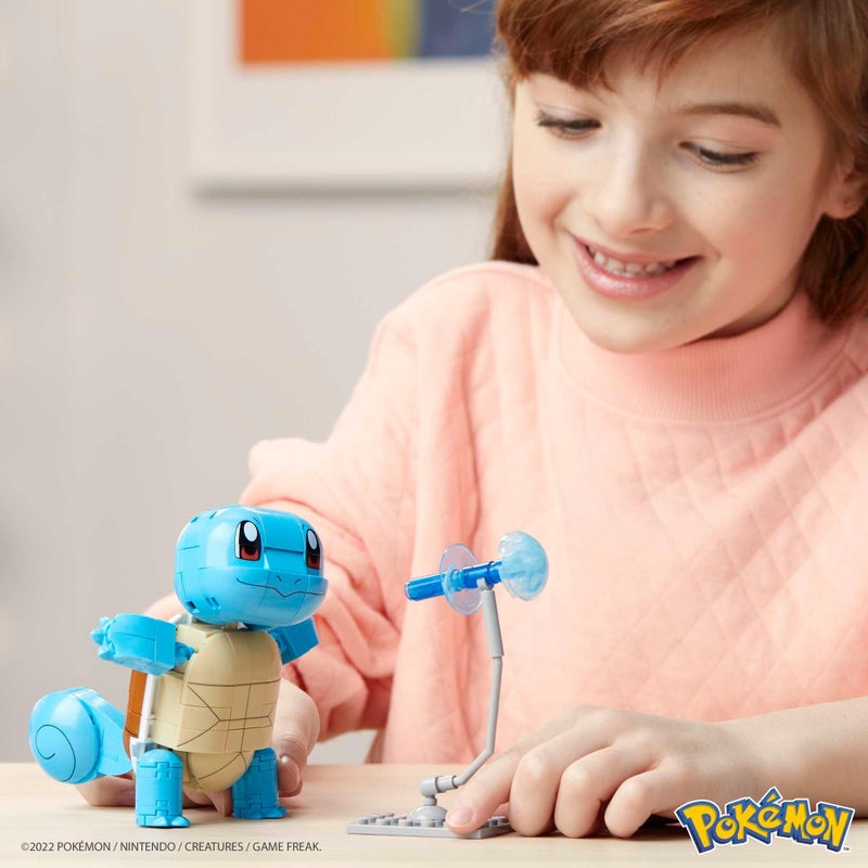 Mega Bloks MEGA Pokemon Action Figure Building Toys for Kids, Build & Show Squirtle with 199 Pieces, 1 Poseable Character, 4 Inches Tall - Image 2