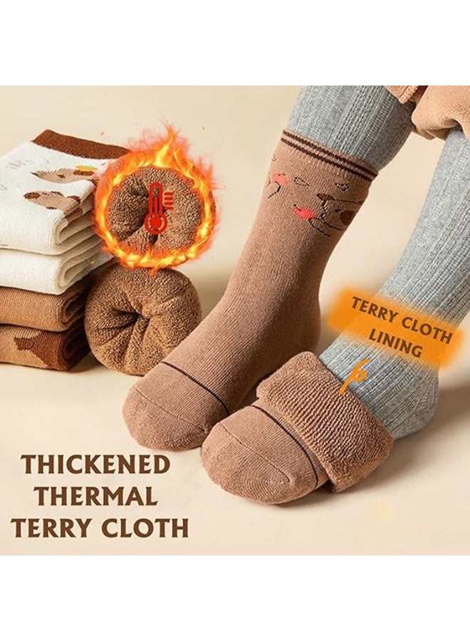 CMGTYYD 5 Pairs Capybara Socks, Cartoon Capybara Cotton Socks for Kid, Thick Warm Winter Thermal Walking Socks, Kid's Novelty Cosy Calf Sock for Toddlers Boys Girls, for Girls and Boys - Image 3