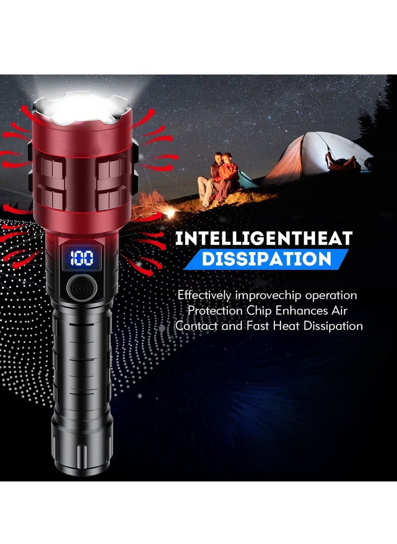 Excefore - Super Bright Flashlight, Rechargeable LED Flashlights, 15000 Lumens LED Flashlight, ipx6 waterproof, Powerful Flashlight Torch Zoomable for Dog Walking Hiking Emergency Gif - Image 1