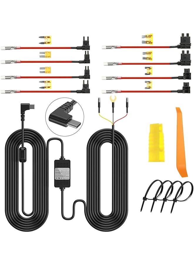 Generic Hardwire Kit,For Dashcam Dc 12-24V To 5V/3A Low Voltage Protection 24H Parking Surveillance Equipped With A Small Power Connec,Dash Cam Hardwire Kit,Car Dash Camera Type C Charger Hard Wire Kit - Image 1