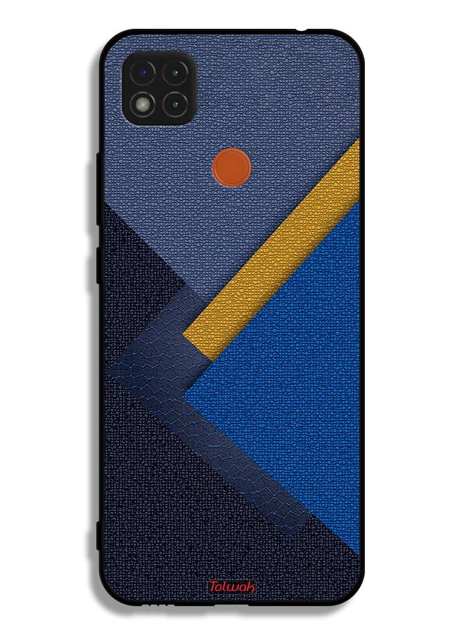 Tolwak Xiaomi Redmi 9C Protective Case Cover Triangles Leather Shades Pattern  - Image 2