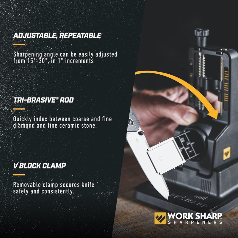 Work Sharp طقم شarpener دقيق لضبط السكين، يشحذ جميع السكاكين الجيبية والمطبخية بسهولة وتحكم - Image 4