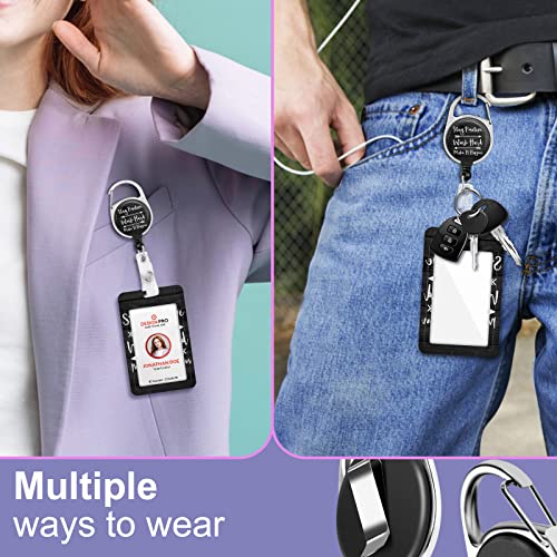 Toykee ID Badge Holder with Lanyard and Retractable Badge Reel Clip, Inspirational Quote Card Name Tag Lanyard Vertical ID Protector Bage Clips for Nurse Nursing Doctor Teacher Student Black - Image 5