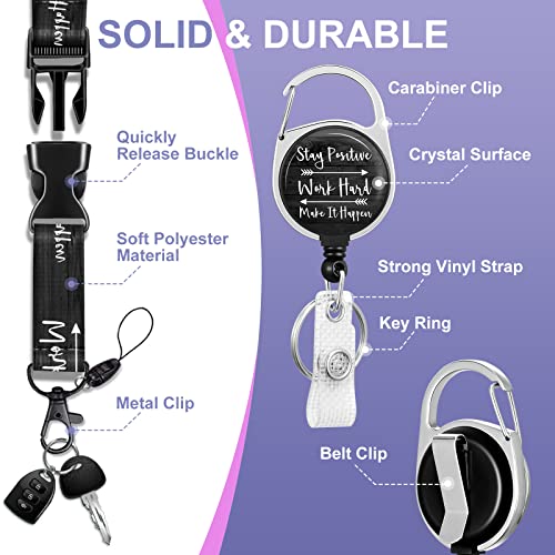Toykee ID Badge Holder with Lanyard and Retractable Badge Reel Clip, Inspirational Quote Card Name Tag Lanyard Vertical ID Protector Bage Clips for Nurse Nursing Doctor Teacher Student Black - Image 4