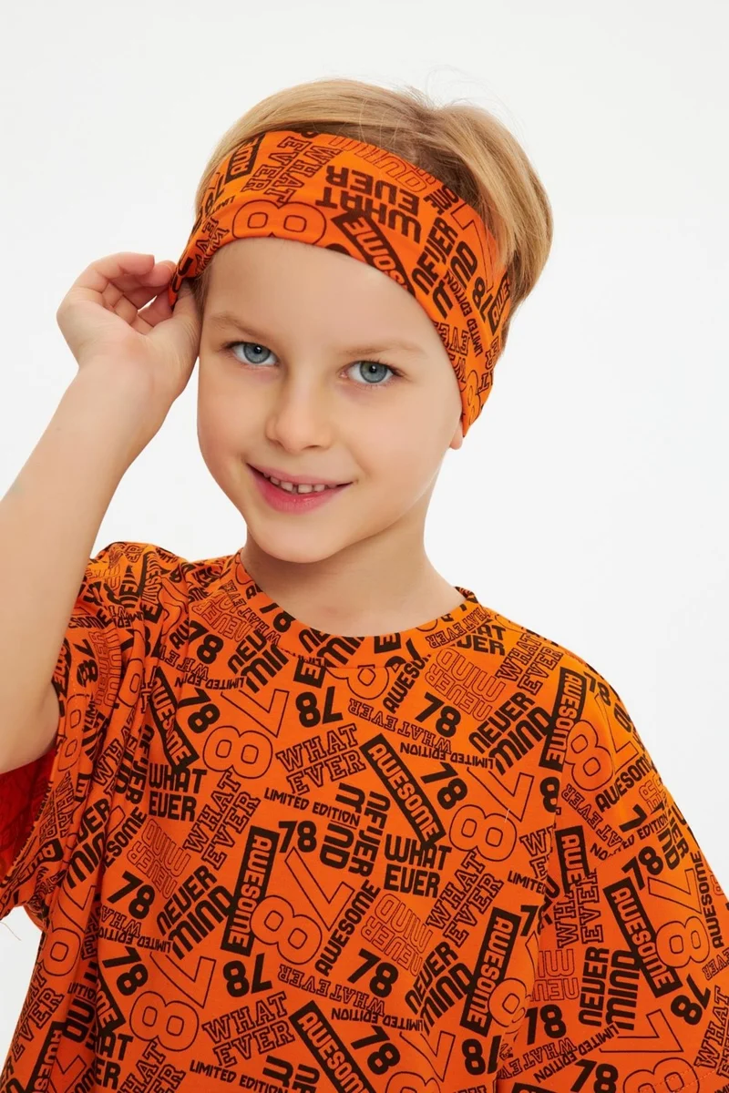 Babygiz Orange Men's Cotton Combed Non-Slip Anti-Sweat Flexible Hair Band