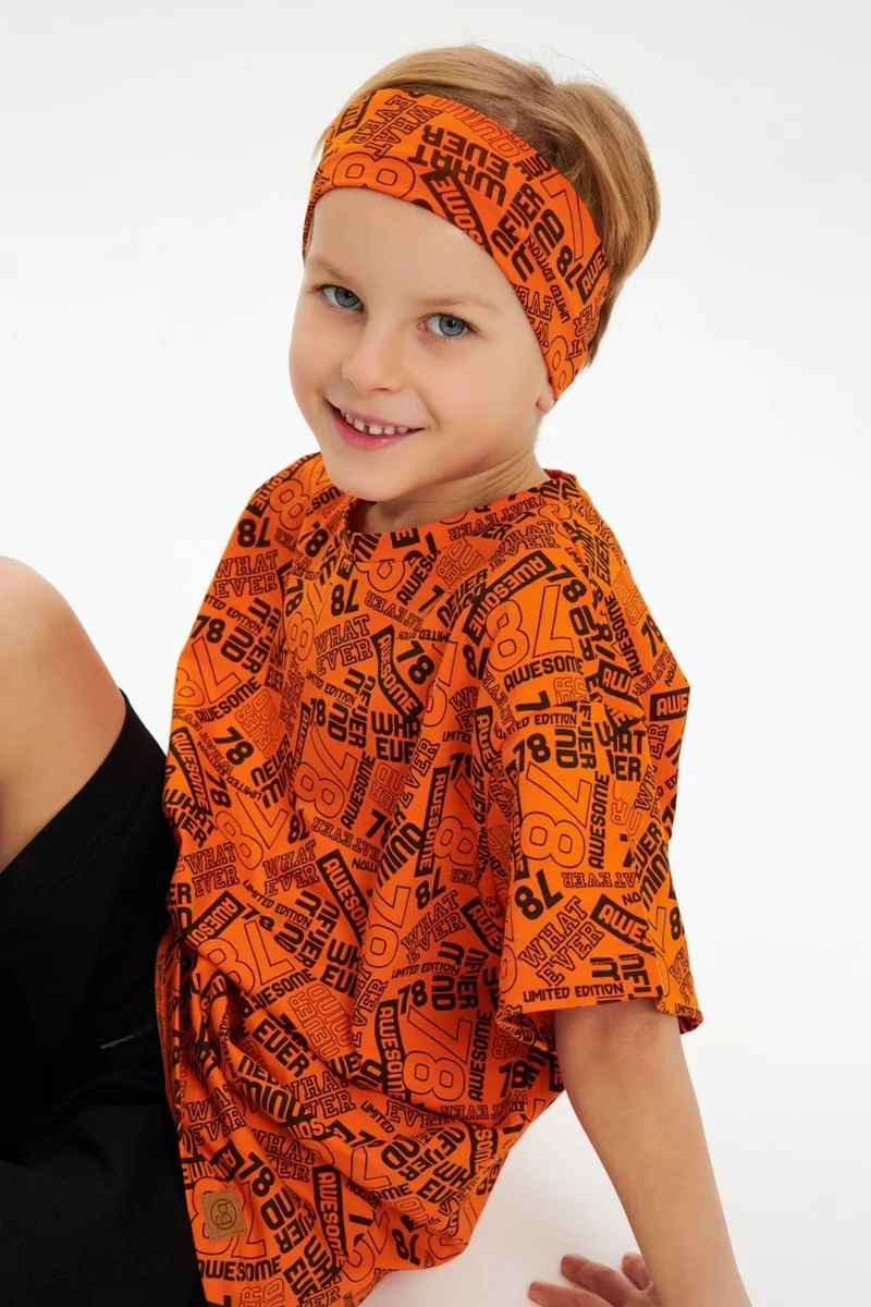 Babygiz Orange Men's Cotton Combed Non-Slip Anti-Sweat Flexible Hair Band