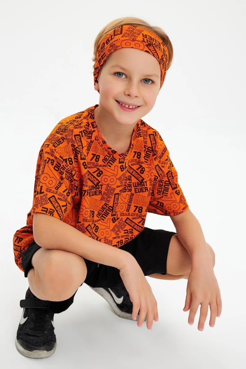 Babygiz Orange Men's Cotton Combed Non-Slip Anti-Sweat Flexible Hair Band