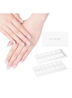 DANNI & TONI Semi Cured Gel Nail Strips White Ombre (Frosty Veil) French Gel Nail Stickers Transparent To White Gel Nail Wraps 28 Stickers  - Image 1