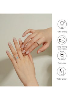 DANNI & TONI Semi Cured Gel Nail Strips White Ombre (Frosty Veil) French Gel Nail Stickers Transparent To White Gel Nail Wraps 28 Stickers  - Image 3