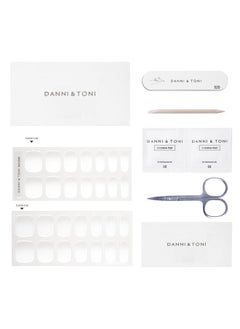 DANNI & TONI Semi Cured Gel Nail Strips White Ombre (Frosty Veil) French Gel Nail Stickers Transparent To White Gel Nail Wraps 28 Stickers  - Image 5