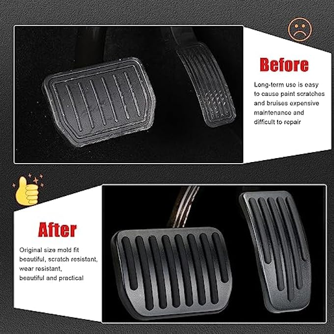Pedal Covers Set for Tesla Model 3 Model Y 2017-2024, Upgrade Skid-Resistant Brake Caliper Covers Foot Accelerator Pedal Aluminum Premium Performance Protection Car Interior Accessoriesï¼ˆBlackï¼‰ - Image 5