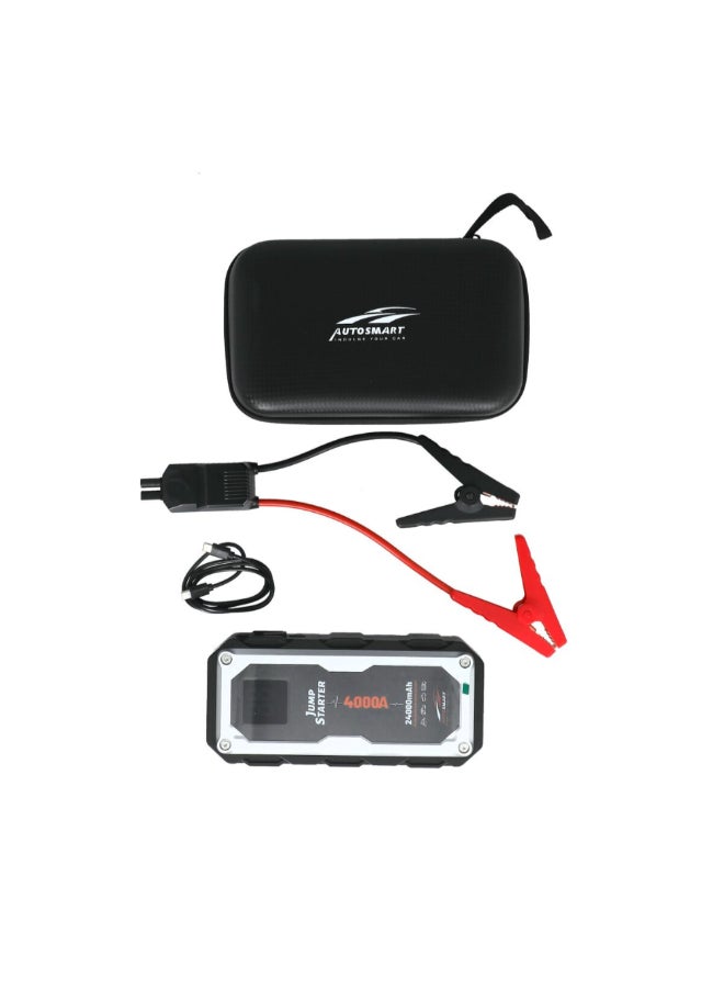 أوتو سمارت مُشغل البطارية 24000 مللي أمبير في الساعة مع منفذين USB وشاشة LCD أسود وفضي 24.5 x 12.5 x 16 سم ET5000 - Image 1
