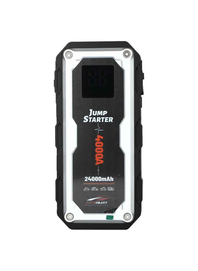 أوتو سمارت مُشغل البطارية 24000 مللي أمبير في الساعة مع منفذين USB وشاشة LCD أسود وفضي 24.5 x 12.5 x 16 سم ET5000 - Image 2