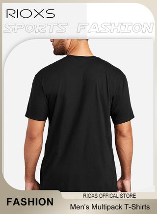 6 Pack T-Shirt for Men, Quick Dry Short Sleeve Sports Tee Shirt, Men's Summer Crew Neck Basic Tops, Quick Dry Breathable Athletic Tee Tops Bulk Sports Casual Undershirt, for Running Gym Workout Daily Wear, Black - view 5