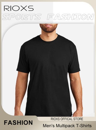 6 Pack T-Shirt for Men, Quick Dry Short Sleeve Sports Tee Shirt, Men's Summer Crew Neck Basic Tops, Quick Dry Breathable Athletic Tee Tops Bulk Sports Casual Undershirt, for Running Gym Workout Daily Wear, Black - view 4