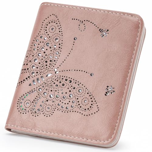 KITEVIUN Small RFID Wallet Women Ultra Thin Slim Womens Wallet Mini Compact Bifold Pocket Ladies Wallets for Women PINK - Image 1
