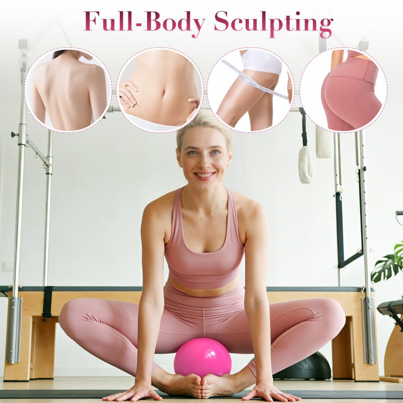 Mulyric Pilates Kit for Women, 15-Piece Ultimate Pilates Set with Pink Pilates Ring, Ball, Resistance Bands & Essentials - Premium Home Workout Equipment for Full Body Sculpting & Toning, Beginner to Pros - Image 4