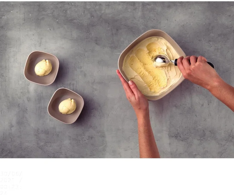 Tramontina Utilitá Ice Cream Scoop with Stainless-Steel Bowl and Black Polypropylene Handles
