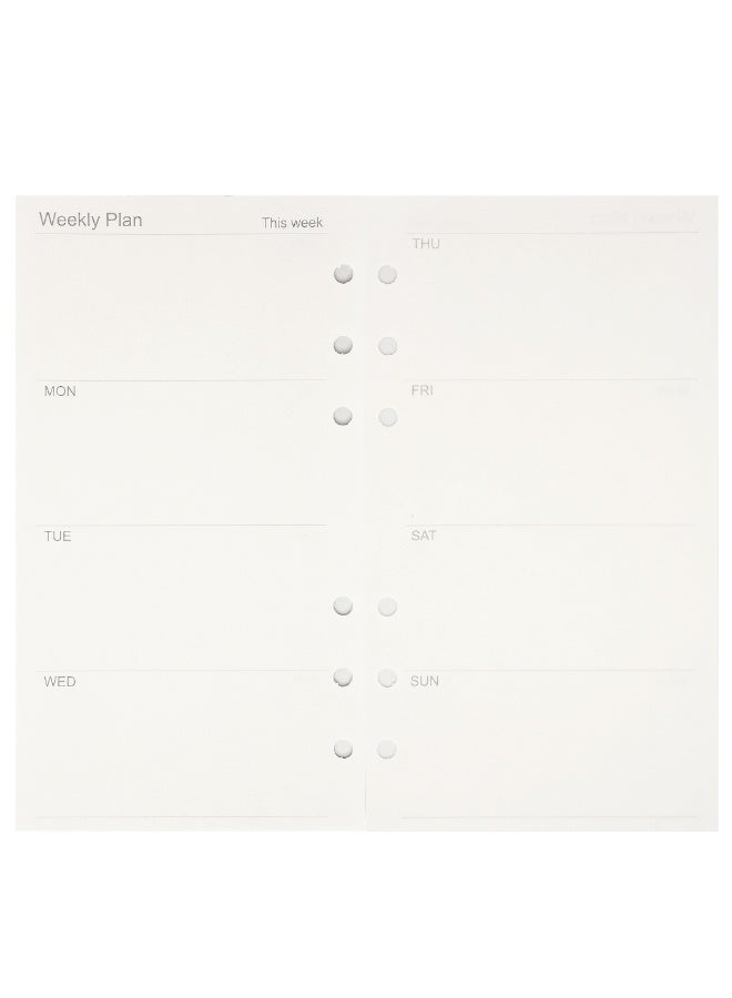 Zelten 1 Pack A6 45 Sheets/90 Pages Weekly Planner Loose Leaf Punched Paper Refills Paper for 6 Hole Binder Personal Organizer Diary Notebook Refillable Planner - Image 2