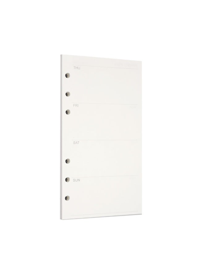 Zelten 1 Pack A6 45 Sheets/90 Pages Weekly Planner Loose Leaf Punched Paper Refills Paper for 6 Hole Binder Personal Organizer Diary Notebook Refillable Planner - Image 1