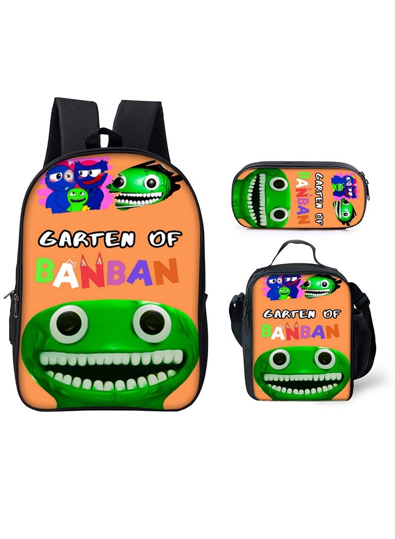 Cartoon Peripheral Pattern Student Backpack Three-piece Printed School Bag