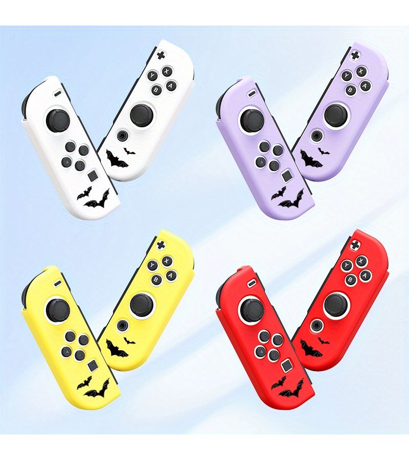Compatible With Switch Oled Protective Case Left And Right Controller Covers TPU Soft Shell White Protective Sleeve Anti Slip Texture Lightweight Durable Comfortable Grip Scratch Resistant Multi Color Cases Gift For Boys - Image 1