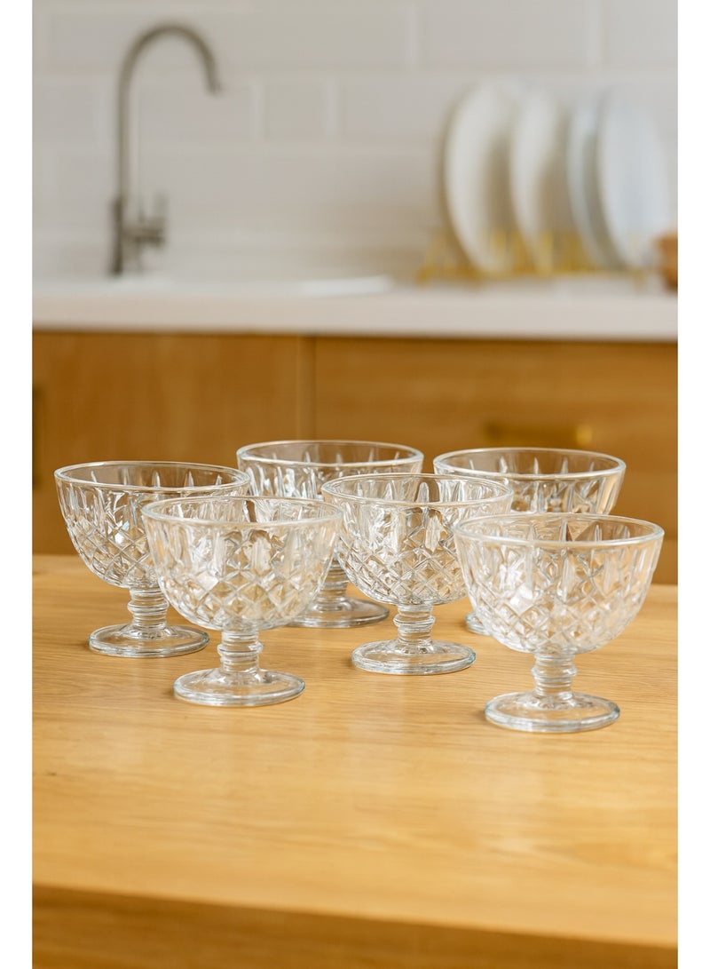 بلينك ماكس طقم أوعية تقديم أيس كريم من 6 قطع زجاج شفاف - Image 1