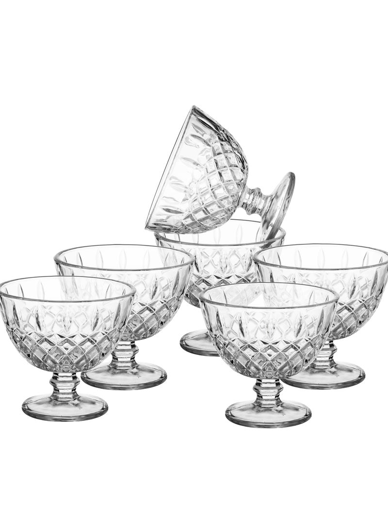 بلينك ماكس طقم أوعية تقديم أيس كريم من 6 قطع زجاج شفاف - Image 2