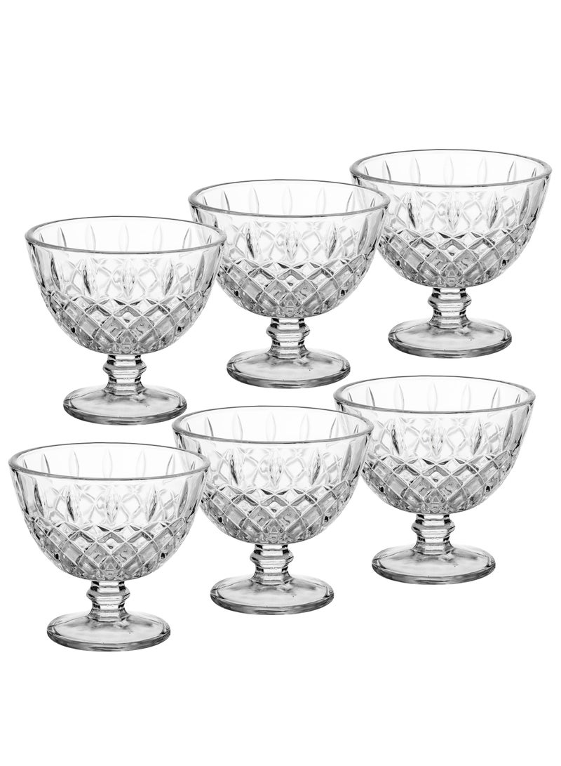 بلينك ماكس طقم أوعية تقديم أيس كريم من 6 قطع زجاج شفاف - Image 3