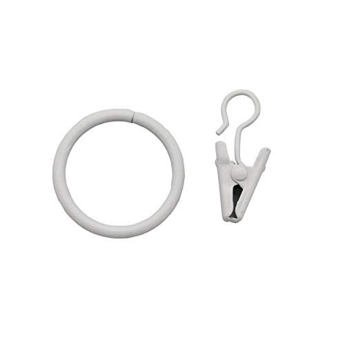 Karier 40 Pack White Curtain Rings with Clips,1 Inch Interior Diameter White Clip Rings for Curtain - Image 3