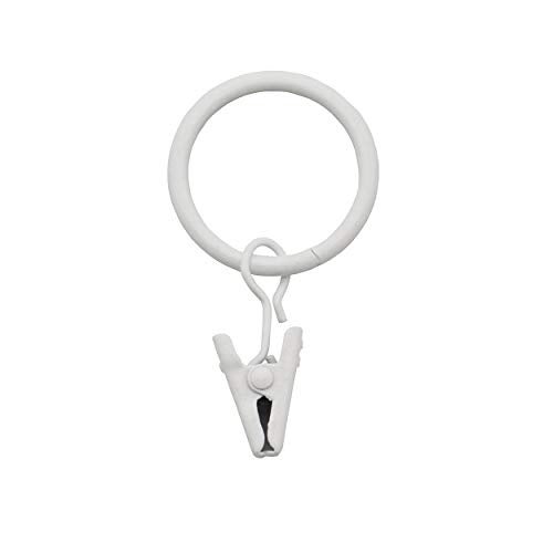 Karier 40 Pack White Curtain Rings with Clips,1 Inch Interior Diameter White Clip Rings for Curtain - Image 2