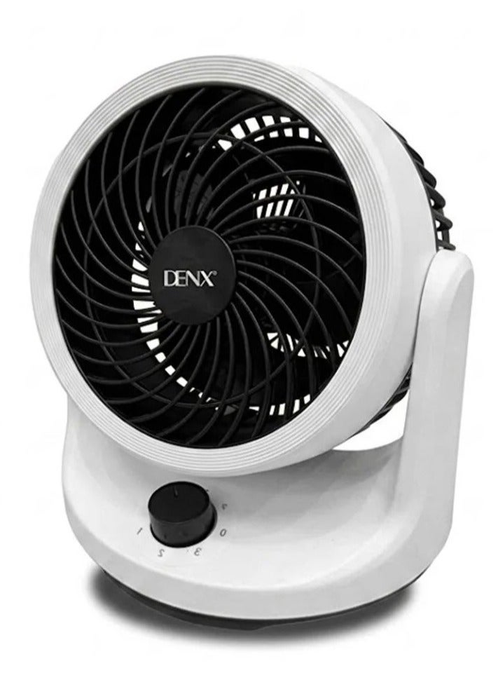 Denx DX2645 desk fan with 3D vibration, 3 speed settings, 30W power and 16cm blade diameter. - Image 1