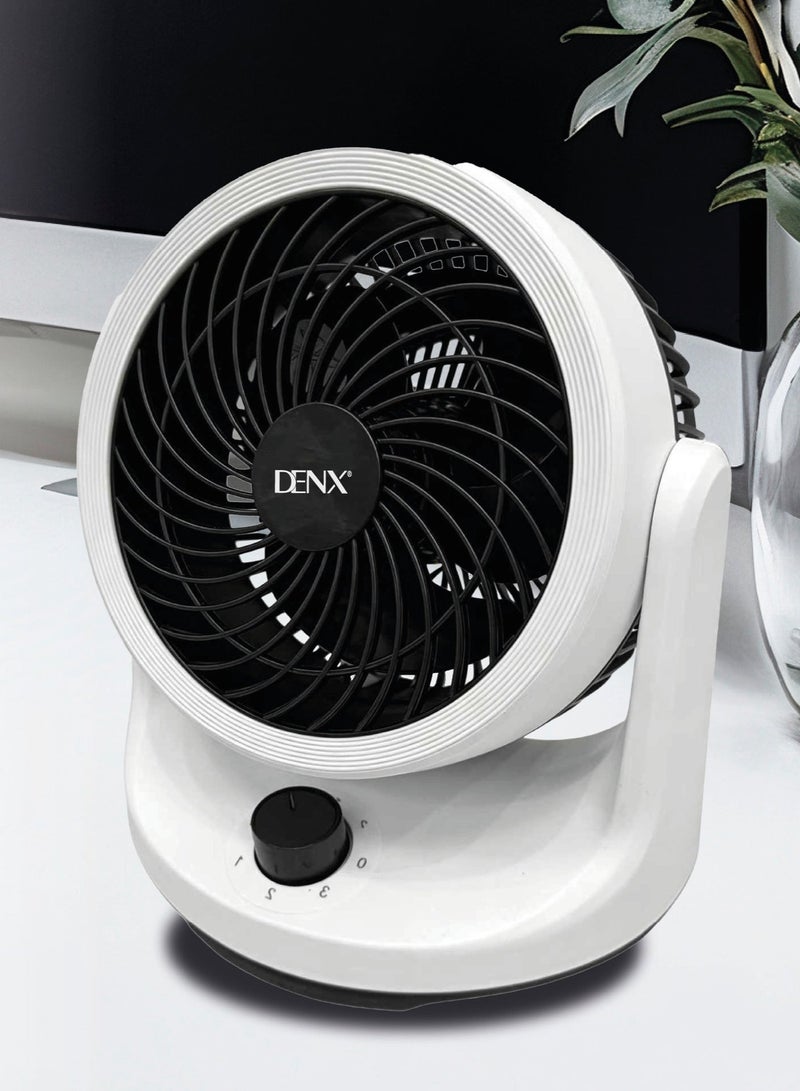 Denx DX2645 desk fan with 3D vibration, 3 speed settings, 30W power and 16cm blade diameter. - Image 5
