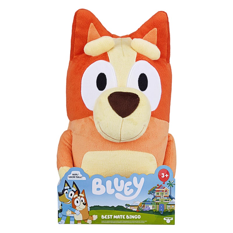 BLUEY Bingo Best Mate Plush Toy for Kids – Soft Cuddly Stuffed Animal, Huggable Doll, Cute Birthday Gift, Toddler Comfort Toy, Collectible Bluey Character - Image 1