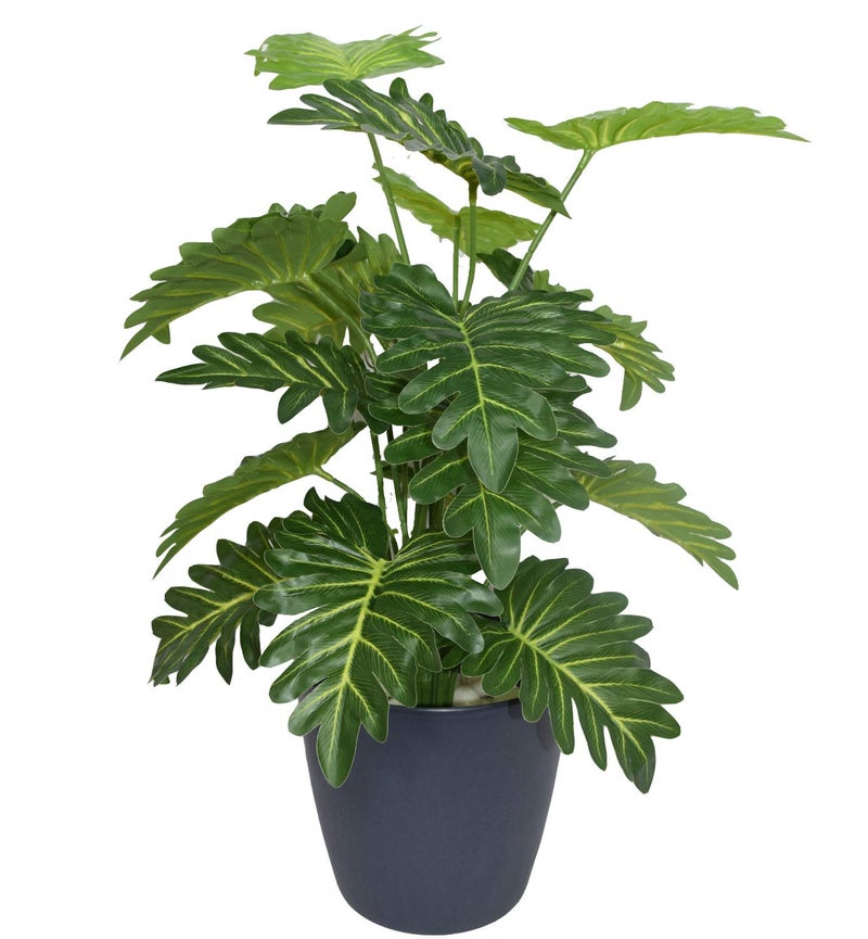 Fourwalls Beautiful Artificial Miniature PVC Silk Plant with Big Leaves and Without Pot (18 Leaves, 70 cm Tall, Multicolor) - Image 4